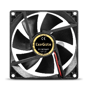 Вентилятор 12В DC ExeGate EX09225S2P (92x92x25 мм, Sleeve bearing (подшипник скольжения), 2pin, 2100RPM, 25dBA)