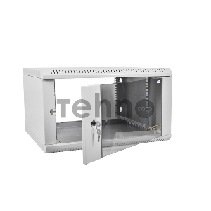 Шкаф настенный ЦМО ШРН-Э-9.650 9U 600x650мм пер.дв.стекл несъемные бок.пан. серый