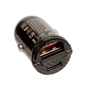 Автомобильная зарядка (от прикуривателя) HOCO NZ2 Link, кабель Lightning, QC3.0, один порт USB, один порт Type-C, 30W черный