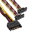 Кабель питания SATA ExeGate EX-CC-SATAM2F-0.15A (15pin M/2x15pinF, угловые разъемы, 0,15м), фото 3