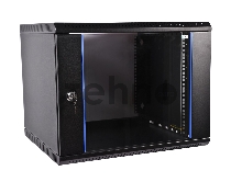 Шкаф телеком. настенный разборный 12U (600х520) дверь стекло,цвет черный (ШРН-Э-12.500-9005) (1 коробка)