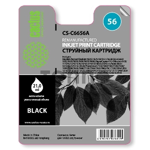Картридж струйный Cactus CS-C6656A черный для №56 HP DeskJet 450/5145/5150/5151/5550/5552 (20ml)