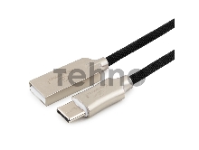 Кабель USB 2.0 Cablexpert CC-P-USBC02Bk-1.8M, AM/Type-C, серия Platinum, длина 1.8м, черный, блистер