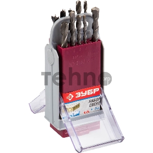 Набор сверл ЗУБР 4-29704-H10-SB  комби по бетону металлу дереву 10шт. в супер боксе