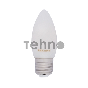 Лампа филаментная REXANT Свеча CN35 9.5 Вт 915 Лм 2700K E27 матовая колба