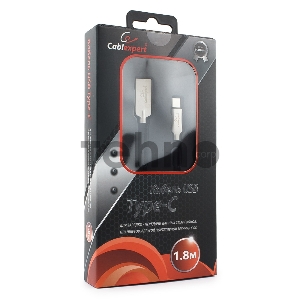 Кабель USB 2.0 Cablexpert CC-P-USBC02Bk-1.8M, AM/Type-C, серия Platinum, длина 1.8м, черный, блистер