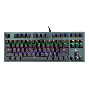 Клавиатура механ Gembird KB-G540L, USB, черн, переключатели Outemu Blue, 87 клавиши, подсветка Rainbow 9 режимов, FN, кабель тканевый 1.8м