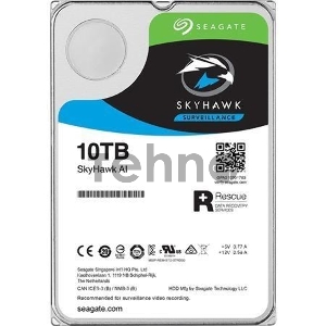Жесткий диск HDD 10TB Seagate SkyHawk ST10000VE0008 3.5 SATA 6Gb/s 256Mb 7200rpm для систем видеонаблюдения