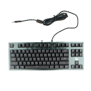 Клавиатура механ Gembird KB-G540L, USB, черн, переключатели Outemu Blue, 87 клавиши, подсветка Rainbow 9 режимов, FN, кабель тканевый 1.8м