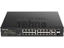 Коммутатор D-Link DES-1018MPV2 16x100Mb 16PoE неуправляемый