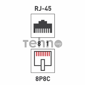 Переходник сетевой LAN, (гнездо 8Р8С (Rj-45) - гнездо 8Р8С (Rj-45))