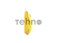 Мышь проводная Dareu LM121 Yellow (желтый), DPI 800/1600/2400/6400, подсветка RGB, размер 116x35x60мм, 1,8м
