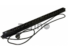 Блок силовых розеток Hyperline SHE-(XX)SH, Shuko х 18, вход Schuko, 19