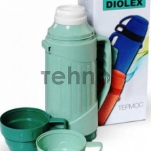 Термос Diolex DXP-600-G, пластиковый со стеклянной колбой, 600 мл, зеленый