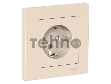 Розетка ATLAS DESIGN с заземл. защ. шторки 16А в сборе беж. SchE ATN000244