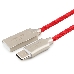 Кабель USB 2.0 Cablexpert CC-P-USBC02R-1M, AM/Type-C, серия Platinum, длина 1м, красный, блистер, фото 1