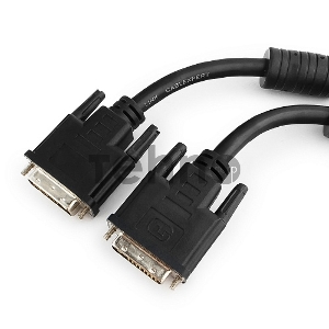 Кабель Кабель DVI-D dual link Gembird/Cablexpert , 25M/25M, 1.8м, черный, экран, феррит.кольца, пакет(CC-DVI2-BK-6)