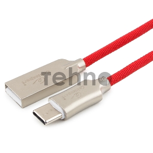 Кабель USB 2.0 Cablexpert CC-P-USBC02R-1.8M, AM/Type-C, серия Platinum, длина 1.8м, красный, блистер