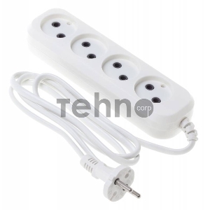 Сетевой удлинитель Buro BU-PSL4.1/W 1.5м (4 розетки) белый (пакет ПЭ)