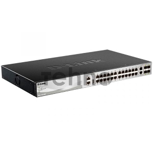 Коммутатор D-Link DGS-3130-30TS/A1A, L2+ Managed Switch with 24 10/100/1000Base-T ports and 2 10GBase-T ports and 4 10GBase-X SFP+ ports.16K Mac address, SIM,  USB port, IPv6, SSL v3, 802.1Q VLAN,GVRP, 802.1v P