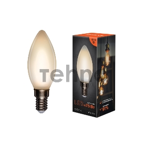 Лампа филаментная REXANT Свеча CN35 9.5 Вт 915 Лм 2700K E14 матовая колба