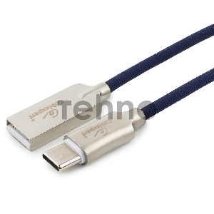 Кабель USB 2.0 Cablexpert CC-P-USBC02Bl-1.8M, AM/Type-C, серия Platinum, длина 1.8м, синий, блистер