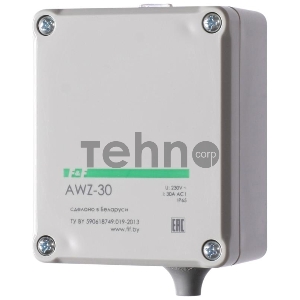 Фотореле AWZ-30 30А 13 IP65 встроенный фотодатчик монтаж на поверх. F&F EA01.001.004