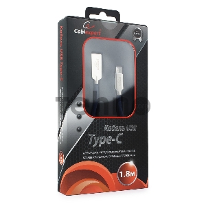 Кабель USB 2.0 Cablexpert CC-P-USBC02Bl-1.8M, AM/Type-C, серия Platinum, длина 1.8м, синий, блистер