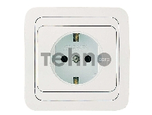 Розетка 1-м СП Mimoza 16А IP20 с заземл. бел./бел. Makel 12028