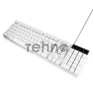 Клавиатура Гарнизон GK-200, USB, белый, механизированные клавиши