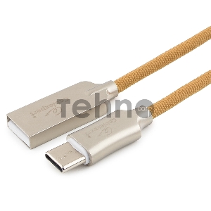 Кабель USB 2.0 Cablexpert CC-P-USBC02Gd-1M, AM/Type-C, серия Platinum, длина 1м, золотой, блистер
