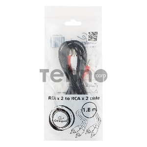 Кабель аудио Cablexpert CCA-2R2R-6, 2xRCA / 2xRCA, 1,8м