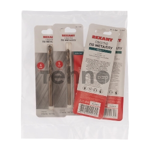 Набор сверл по металлу Токарь Mini (P6M5K5) диаметр 3-4-5-6 мм (4 шт.) REXANT