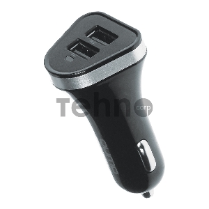 Автомобильное зарядное устройство QUMO 2A, 2 USB, 1A+1A черный, кабель Micro USB в комплекте