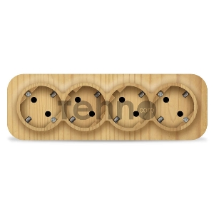 Розетка 4-м ОП 16А IP20 с заземл. сосна IONICH 1457