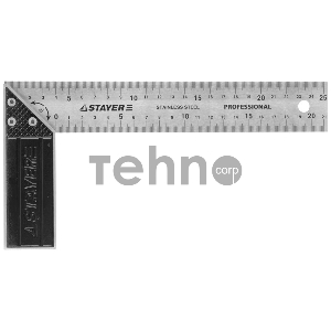 Угольник STAYER PROFI столярный, гравированная шкала, нержавеющее полотно 37мм, 250мм [3431-25_z01]