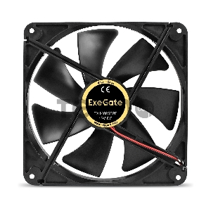 Вентилятор 12В DC ExeGate EX14025B2P (140x140x25 мм, 2-Ball (двойной шарикоподшипник), 2pin, 1250RPM, 24,5dBA)