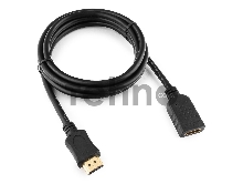 Кабель Удлинитель кабеля HDMI Cablexpert CC-HDMI4X-6, 1.8м, v2.0, 19M/19F, черный, позол.разъемы, экран, пакет