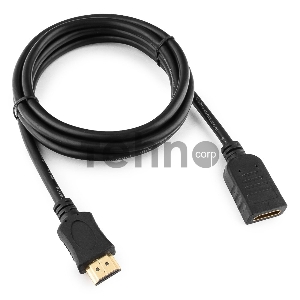 Кабель Удлинитель кабеля HDMI Cablexpert CC-HDMI4X-6, 1.8м, v2.0, 19M/19F, черный, позол.разъемы, экран, пакет