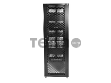 Шкаф серверный ПРОФ напольный 42U (800x1000) дверь перфор. 2 шт., черный, в сборе (ШТК-СП-42.8.10-44АА-9005)