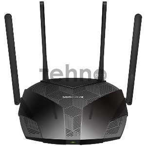 Роутер Mercusys MR70X AX1800 Dual-Band WiFi 6 Router, 574 Mbps at 2.4 GHz + 1201 Mbps at 5 GHz,  4× Fixed External Antennas, 3× Gigabit LAN Ports, 1× Gigabit WAN Port, 1024-QAM, OFDMA, Router/Access Point Mode, MU-MIMO, WPA3, TWT, BSS Color