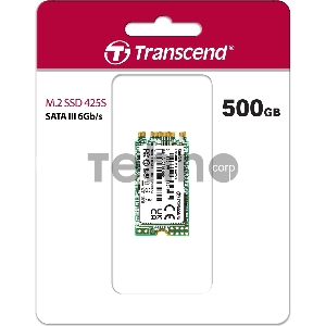 Накопитель SSD M.2 Transcend 500Gb MTS425 <TS500GMTS425S> (SATA3, up to 530/480MBs, 3D NAND, 180TBW, 22x42mm)