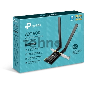 Двухдиапазонный адаптер PCI Express TP-Link Archer TX20E с поддержкой Wi-Fi AX1800 и Bluetooth 5.2