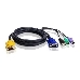 Шнур, мон., клав.+мышь USB, SPHD=)HD DB15+USB A-Тип+2x6MINI-DIN, Male-4xMale,  8+8 проводов, опрессованный,   1.8 метр., черный, (с поддерKой KVM PS/2) USB-PS/2 HYBRID CABLE. 1.8M, фото 1