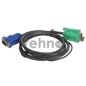 Кабель KVM ATEN 2L-5201U USB(тип А Male)+HDB15(Male) <->  SPHD15(Male) 1,2м., черный.