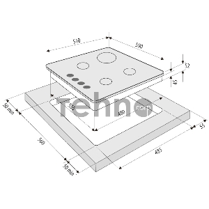 Газовая варочная поверхность KRONA ORTICA 60 BL белая