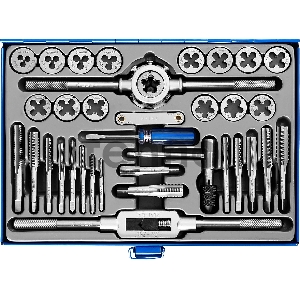 Набор метчиков и плашек ЗУБР 28110-H35 ПРОФЕССИОНАЛ  сталь Р6М5, 35 предметов