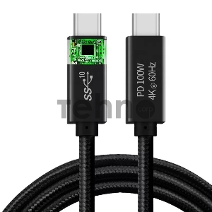 Кабель USB 3.1 Type Cm -- Cm  IC 5А 20Gbs длина 2M, Telecom <TC420B-2M> черный
