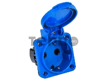 Розетка панельная MAGNUM 2P+PE 16А IP54 РП12-3 с защ. крышкой с заземл. син. IEK PSN71-016-3-2-54-K07