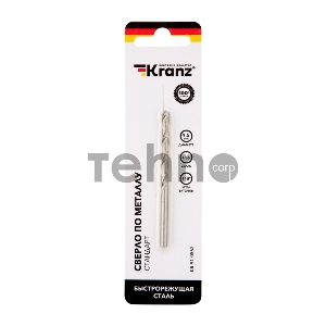 Сверло по металлу 4,5х80х47 мм HSS (1 шт. в упаковке) DIN 338 Kranz